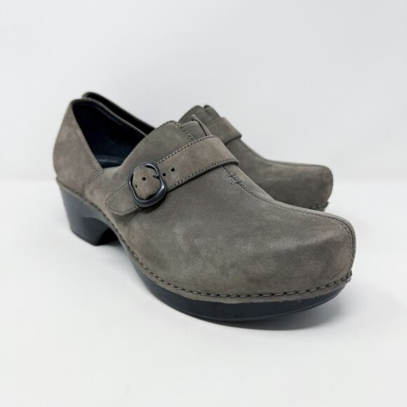 Dansko Gray Suede Closed Back Clogs Comfort Shoes Size EU 41/US Size 10.5-11 EUC - Picture 1 of 10